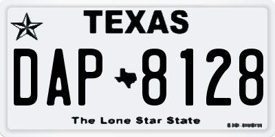 TX license plate DAP8128
