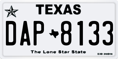 TX license plate DAP8133