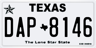 TX license plate DAP8146