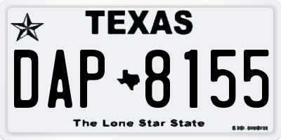 TX license plate DAP8155