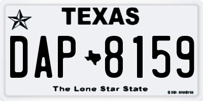 TX license plate DAP8159