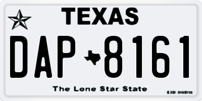 TX license plate DAP8161