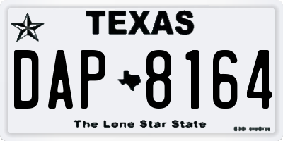 TX license plate DAP8164