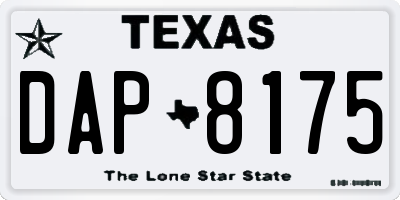 TX license plate DAP8175