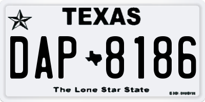 TX license plate DAP8186