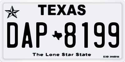 TX license plate DAP8199