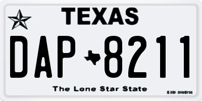 TX license plate DAP8211