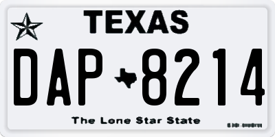 TX license plate DAP8214