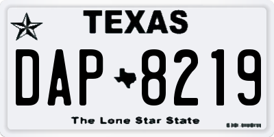 TX license plate DAP8219