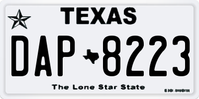 TX license plate DAP8223