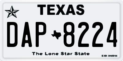 TX license plate DAP8224