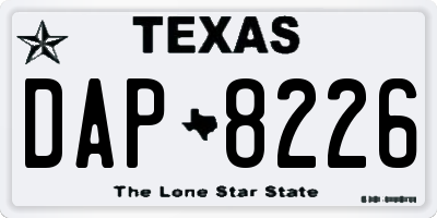 TX license plate DAP8226