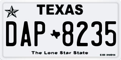 TX license plate DAP8235
