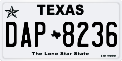 TX license plate DAP8236