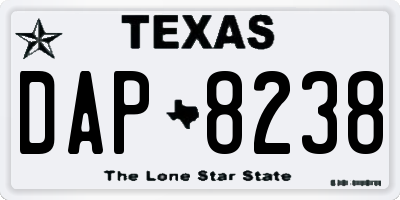 TX license plate DAP8238