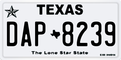 TX license plate DAP8239
