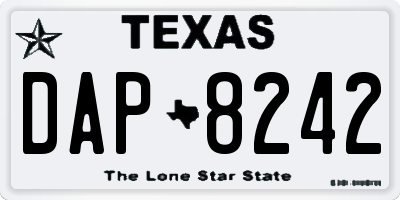 TX license plate DAP8242