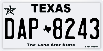 TX license plate DAP8243