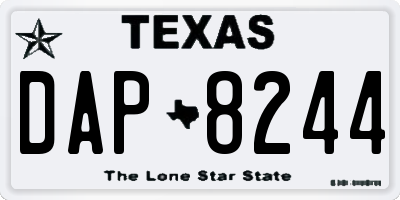 TX license plate DAP8244
