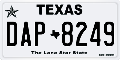 TX license plate DAP8249