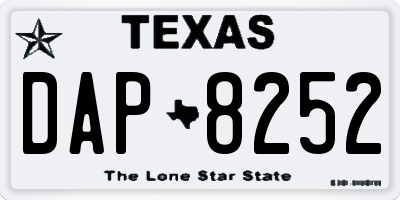 TX license plate DAP8252