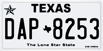 TX license plate DAP8253