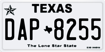 TX license plate DAP8255