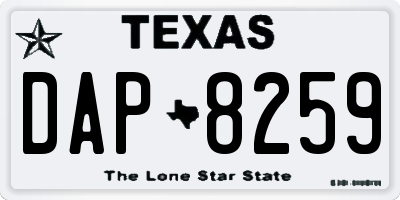 TX license plate DAP8259