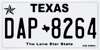 TX license plate DAP8264