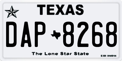 TX license plate DAP8268