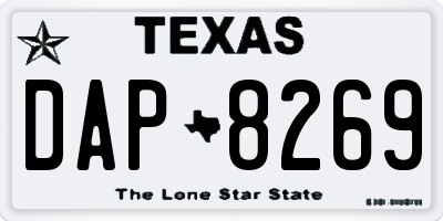 TX license plate DAP8269