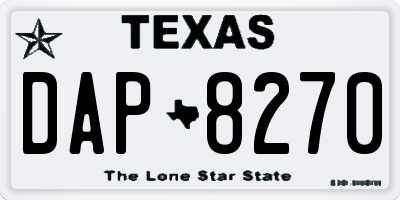 TX license plate DAP8270