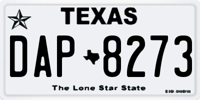 TX license plate DAP8273