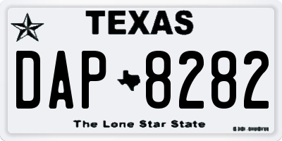 TX license plate DAP8282