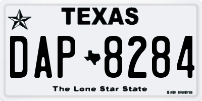 TX license plate DAP8284