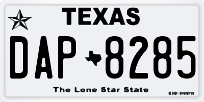 TX license plate DAP8285