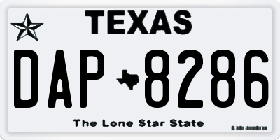 TX license plate DAP8286