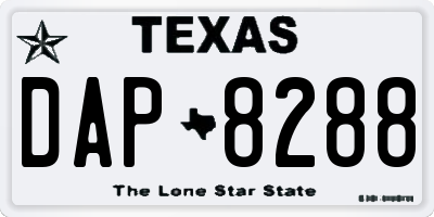 TX license plate DAP8288