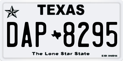 TX license plate DAP8295