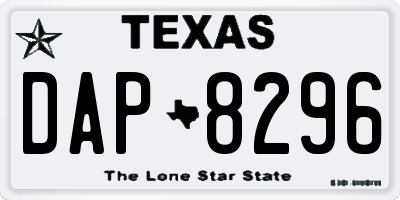 TX license plate DAP8296