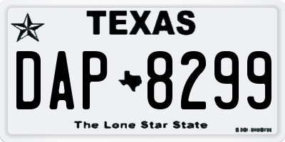 TX license plate DAP8299
