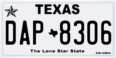 TX license plate DAP8306