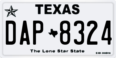 TX license plate DAP8324
