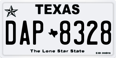 TX license plate DAP8328
