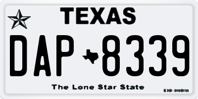 TX license plate DAP8339