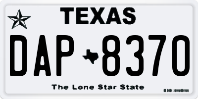 TX license plate DAP8370