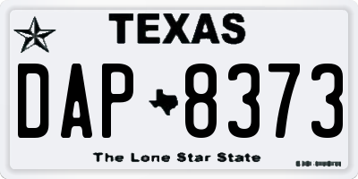 TX license plate DAP8373