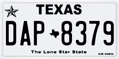 TX license plate DAP8379