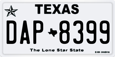 TX license plate DAP8399