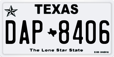 TX license plate DAP8406